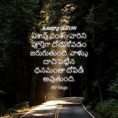 Picture 04 - ఓబద్యా 1:6 TELIRV - ఏశావు వంశం వారిని - Bible Verse Picture
