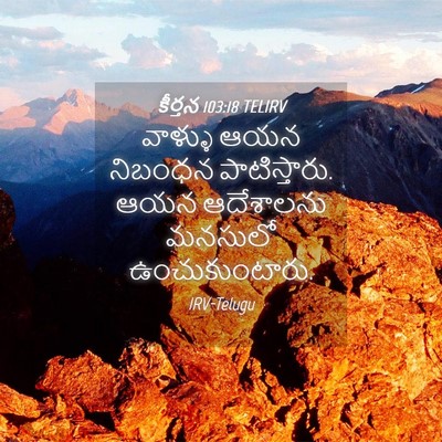 Picture 04 - కీర్తన 103:18 TELIRV - వాళ్ళు ఆయన నిబంధన - Bible Verse Picture