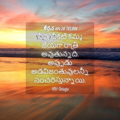 Picture 04 - కీర్తన 104:20 TELIRV - నీవు చీకటి కమ్మ - Bible Verse Picture