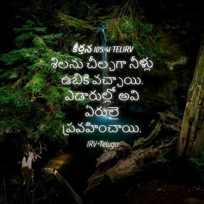 Picture 04 - కీర్తన 105:41 TELIRV - శిలను చీల్చగా - Bible Verse Picture