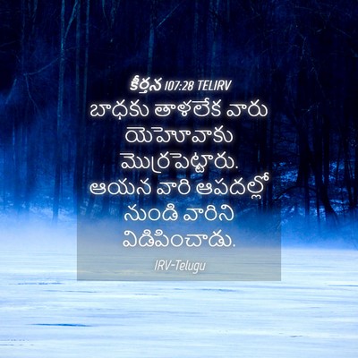 Picture 04 - కీర్తన 107:28 TELIRV - బాధకు తాళలేక వారు - Bible Verse Picture