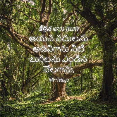 Picture 04 - కీర్తన 107:33 TELIRV - ఆయన నదులను - Bible Verse Picture