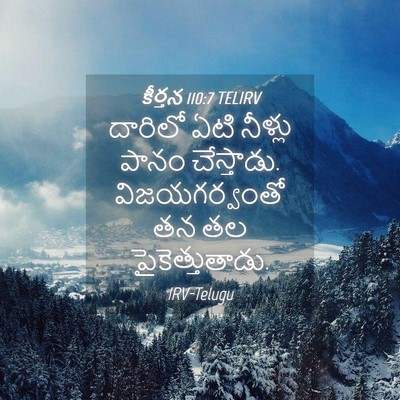 Picture 04 - కీర్తన 110:7 TELIRV - దారిలో ఏటి నీళ్లు - Bible Verse Picture