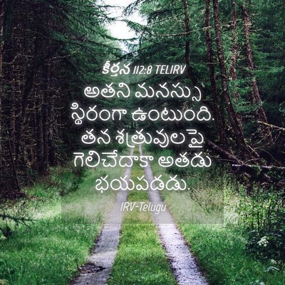 Picture 04 - కీర్తన 112:8 TELIRV - అతని మనస్సు - Bible Verse Picture