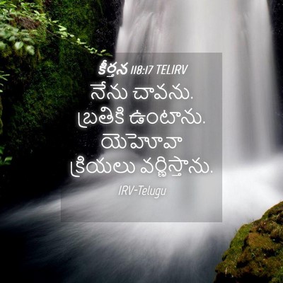 Picture 04 - కీర్తన 118:17 TELIRV - నేను చావను. - Bible Verse Picture