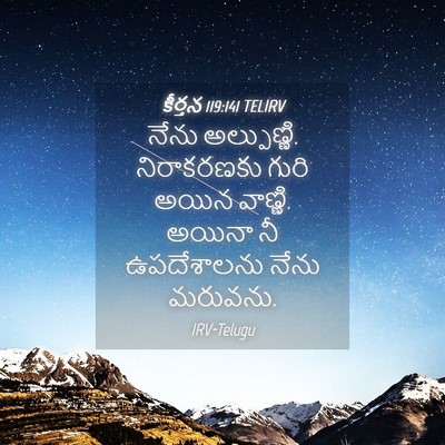 Picture 04 - కీర్తన 119:141 TELIRV - నేను అల్పుణ్ణి. - Bible Verse Picture