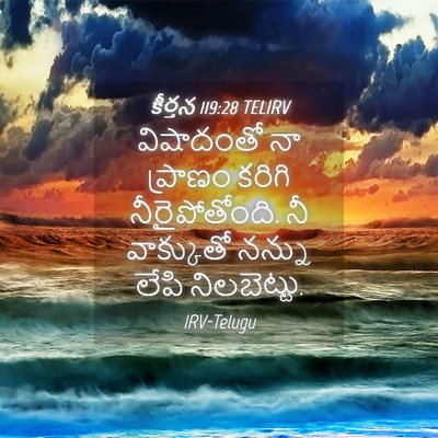 Picture 04 - కీర్తన 119:28 TELIRV - విషాదంతో నా - Bible Verse Picture