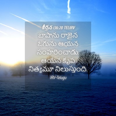 Picture 04 - కీర్తన 136:20 TELIRV - బాషాను రాజైన - Bible Verse Picture