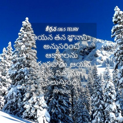 Picture 04 - కీర్తన 136:5 TELIRV - ఆయన తన జ్ఞానాన్ని - Bible Verse Picture