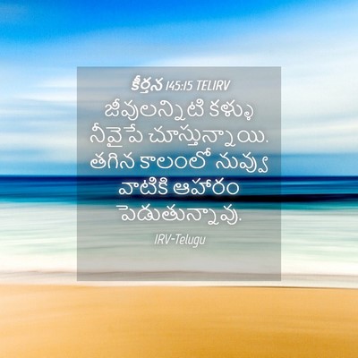 Picture 04 - కీర్తన 145:15 TELIRV - జీవులన్నిటి కళ్ళు - Bible Verse Picture