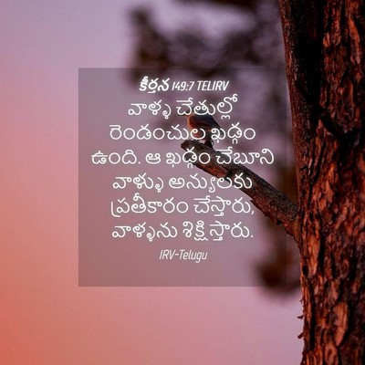 Picture 04 - కీర్తన 149:7 TELIRV - వాళ్ళ చేతుల్లో - Bible Verse Picture