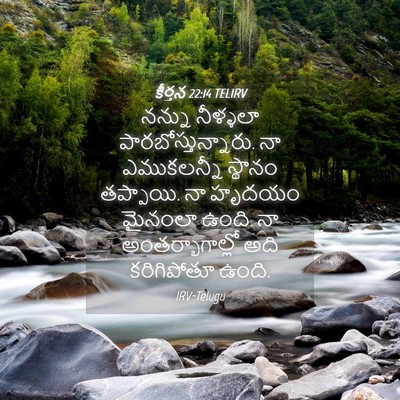 Picture 04 - కీర్తన 22:14 TELIRV - నన్ను నీళ్ళలా - Bible Verse Picture