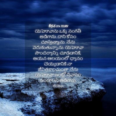 Picture 04 - కీర్తన 27:4 TELIRV - యెహోవాను ఒక్క - Bible Verse Picture