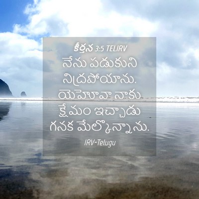 Picture 04 - కీర్తన 3:5 TELIRV - నేను పడుకుని - Bible Verse Picture