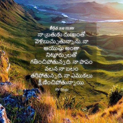 Picture 04 - కీర్తన 31:10 TELIRV - నా బ్రతుకు - Bible Verse Picture