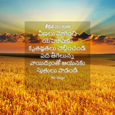 Picture 04 - కీర్తన 33:2 TELIRV - వీణలు మోగించి - Bible Verse Picture