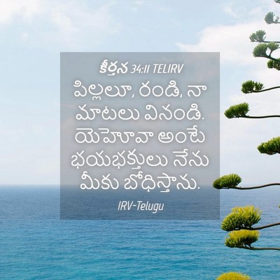 Picture 04 - కీర్తన 34:11 TELIRV - పిల్లలూ, రండి, నా - Bible Verse Picture