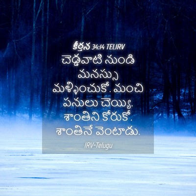 Picture 04 - కీర్తన 34:14 TELIRV - చెడ్డవాటి నుండి - Bible Verse Picture