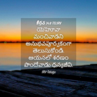 Picture 04 - కీర్తన 34:8 TELIRV - యెహోవా మంచివాడని - Bible Verse Picture