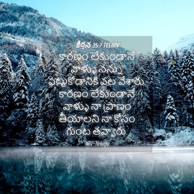 Picture 04 - కీర్తన 35:7 TELIRV - కారణం లేకుండానే - Bible Verse Picture