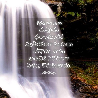 Picture 04 - కీర్తన 37:12 TELIRV - దుష్టుడు - Bible Verse Picture