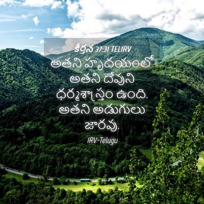 Picture 04 - కీర్తన 37:31 TELIRV - అతని హృదయంలో అతని - Bible Verse Picture