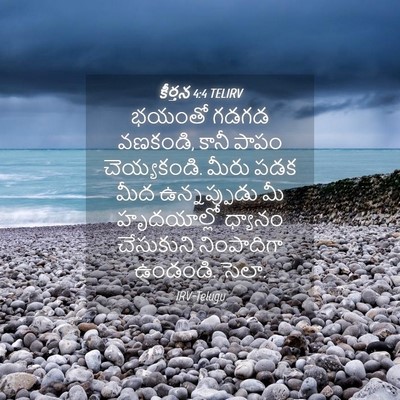 Picture 04 - కీర్తన 4:4 TELIRV - భయంతో గడగడ వణకండి, - Bible Verse Picture