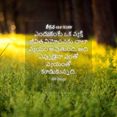 Picture 04 - కీర్తన 49:8 TELIRV - ఎందుకంటే ఒక - Bible Verse Picture