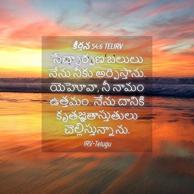 Picture 04 - కీర్తన 54:6 TELIRV - సేచ్చార్పణ బలులు - Bible Verse Picture