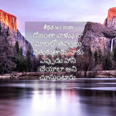 Picture 04 - కీర్తన 56:5 TELIRV - రోజంతా వాళ్ళు నా - Bible Verse Picture