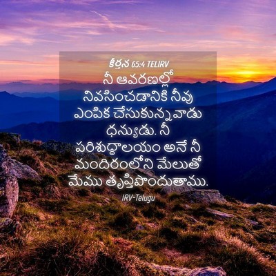 Picture 04 - కీర్తన 65:4 TELIRV - నీ ఆవరణల్లో - Bible Verse Picture