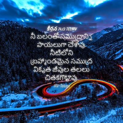Picture 04 - కీర్తన 74:13 TELIRV - నీ బలంతో - Bible Verse Picture