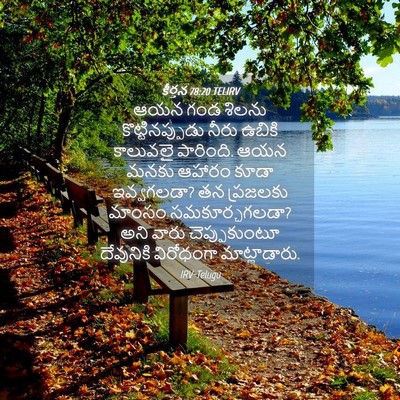 Picture 04 - కీర్తన 78:20 TELIRV - ఆయన గండ శిలను - Bible Verse Picture