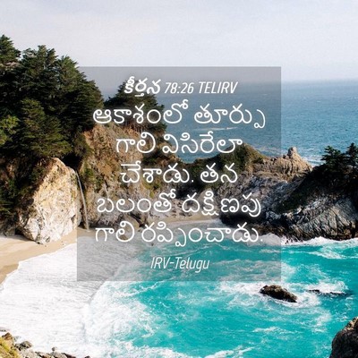 Picture 04 - కీర్తన 78:26 TELIRV - ఆకాశంలో తూర్పు - Bible Verse Picture
