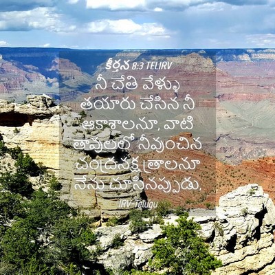 Picture 04 - కీర్తన 8:3 TELIRV - నీ చేతి వేళ్ళు - Bible Verse Picture