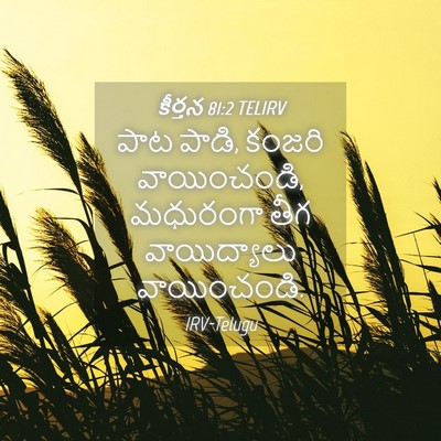 Picture 04 - కీర్తన 81:2 TELIRV - పాట పాడి, కంజరి - Bible Verse Picture