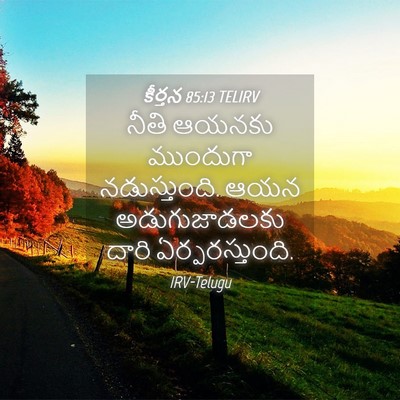 Picture 04 - కీర్తన 85:13 TELIRV - నీతి ఆయనకు - Bible Verse Picture