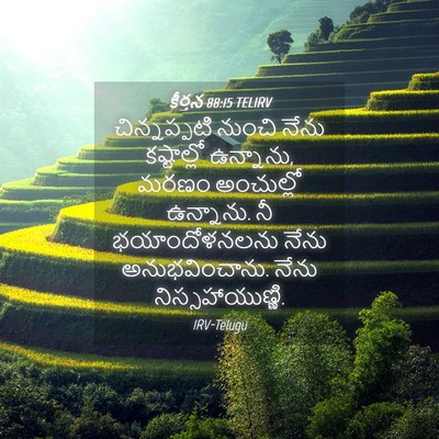 Picture 04 - కీర్తన 88:15 TELIRV - చిన్నప్పటి నుంచి - Bible Verse Picture