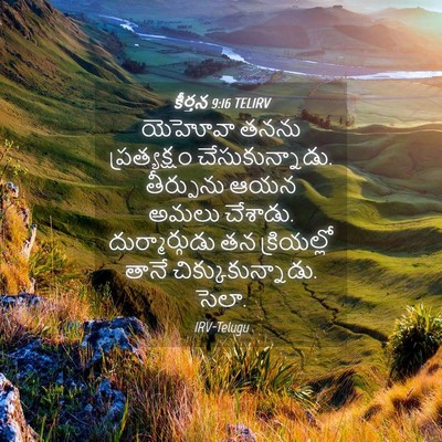 Picture 04 - కీర్తన 9:16 TELIRV - యెహోవా తనను - Bible Verse Picture