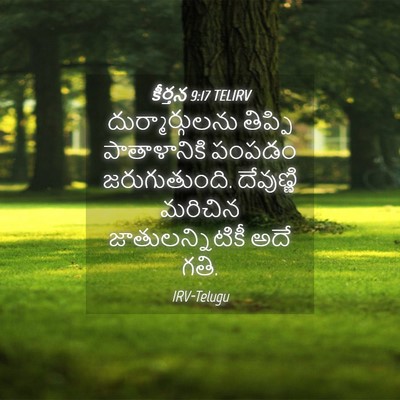 Picture 04 - కీర్తన 9:17 TELIRV - దుర్మార్గులను - Bible Verse Picture