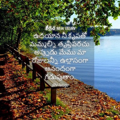 Picture 04 - కీర్తన 90:14 TELIRV - ఉదయాన నీ కృపతో - Bible Verse Picture