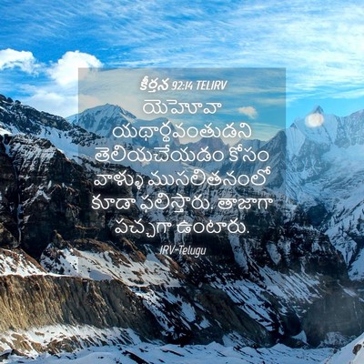 Picture 04 - కీర్తన 92:14 TELIRV - యెహోవా - Bible Verse Picture