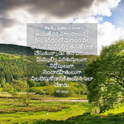 Picture 04 - కొలస్సీ పత్రిక 1:22 TELIRV - అయితే రక్త - Bible Verse Picture