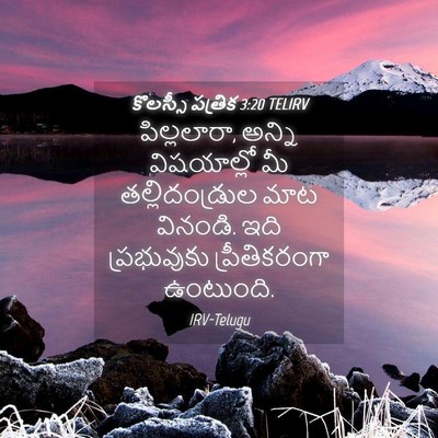 Picture 04 - కొలస్సీ పత్రిక 3:20 TELIRV - పిల్లలారా, అన్ని - Bible Verse Picture