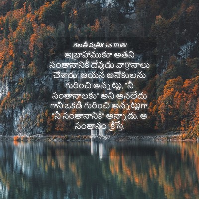 Picture 04 - గలతీ పత్రిక 3:16 TELIRV - అబ్రాహాముకూ అతని - Bible Verse Picture