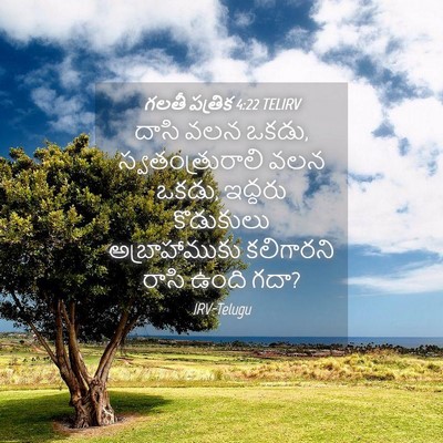 Picture 04 - గలతీ పత్రిక 4:22 TELIRV - దాసి వలన ఒకడు, - Bible Verse Picture