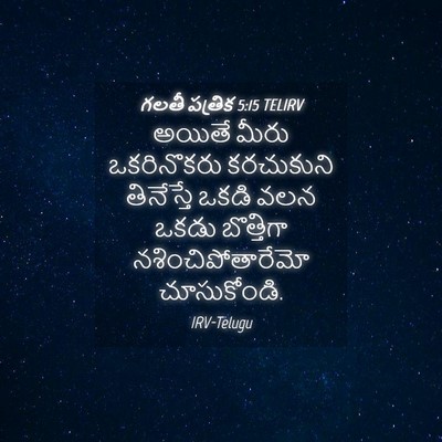 Picture 04 - గలతీ పత్రిక 5:15 TELIRV - అయితే మీరు - Bible Verse Picture