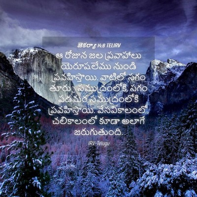 Picture 04 - జెకర్యా 14:8 TELIRV - ఆ రోజున జల - Bible Verse Picture