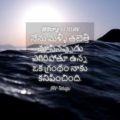 Picture 04 - జెకర్యా 5:1 TELIRV - నేను మళ్ళీ - Bible Verse Picture