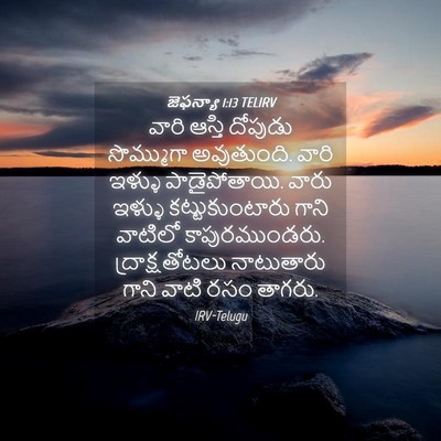 Picture 04 - జెఫన్యా 1:13 TELIRV - వారి ఆస్తి దోపుడు - Bible Verse Picture